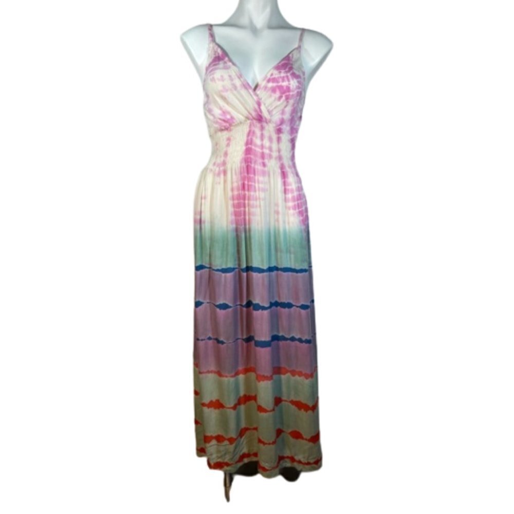 Flowy Boho Tie-dye Maxi Dress (with flaws please read)